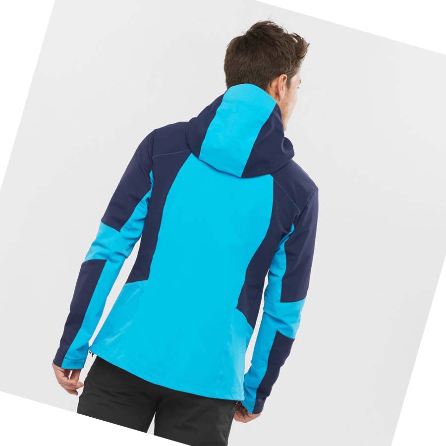 Salomon OUTPEAK SOFTSHELL Erkek Ceket Mavi | TR 3257DFM